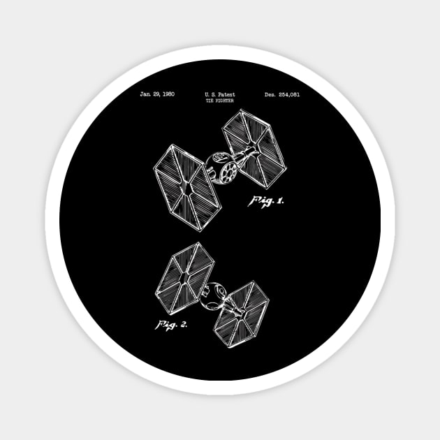 Tie Fighter (white) Magnet by Big Term Designs